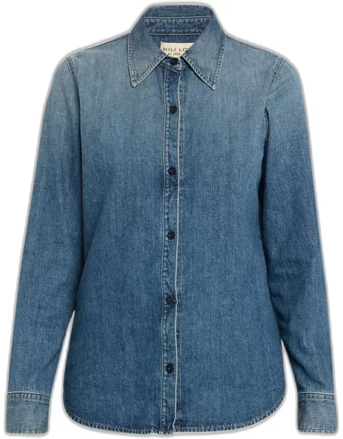 Marlise Button-Front Denim Shirt