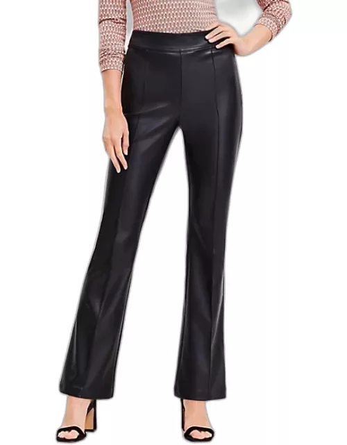 Loft Tall Pintucked Side Zip Flare Pants in Faux Leather