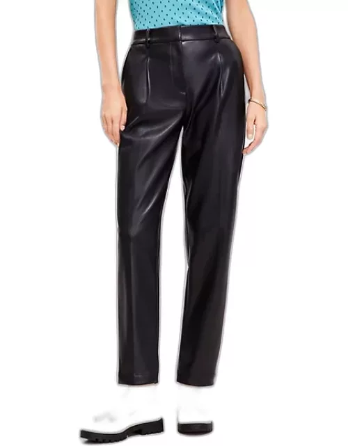 Loft Tall Pleated Tapered Pants in Faux Leather