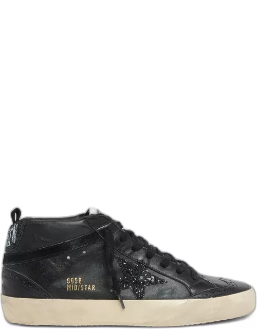 Mid Star Glittery Leather Sneaker