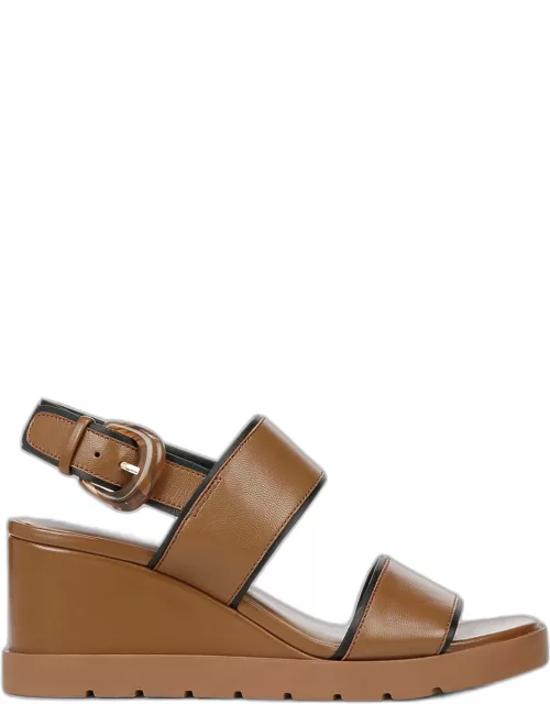 Roma Leather Wedge Slingback Sandal