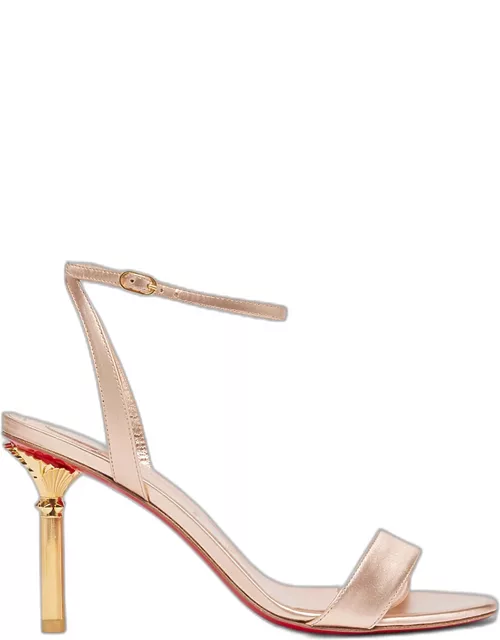 Leather Ankle-Strap Red Sole Sandal
