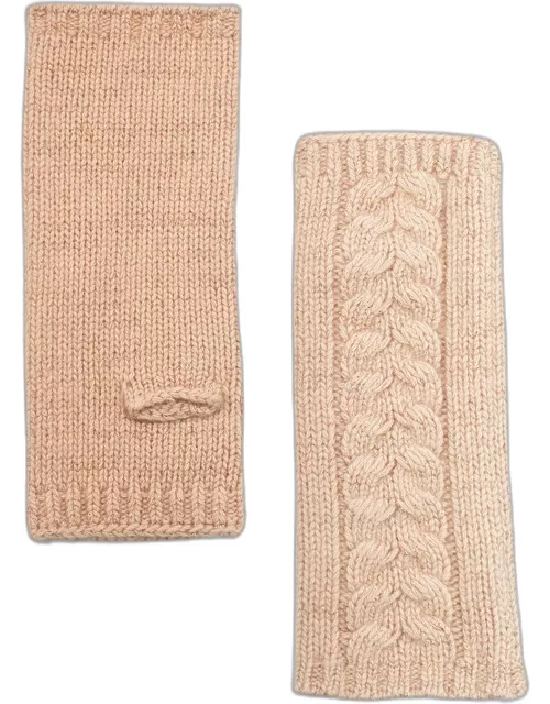 Shimmery Cable Knit Cashmere Glove