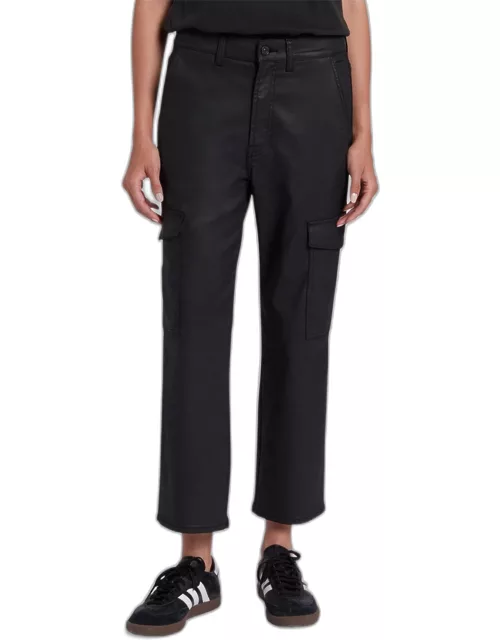 Logan Coated Cropped Cargo Jean