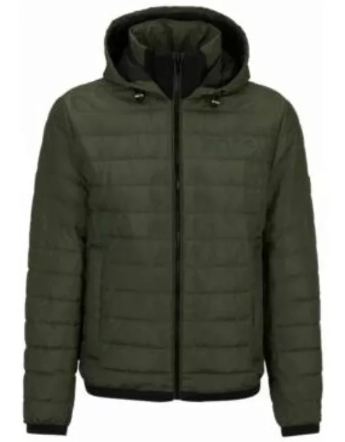 Water-repellent padded jacket with tonal logo- Light Green Men's Casual Jacket