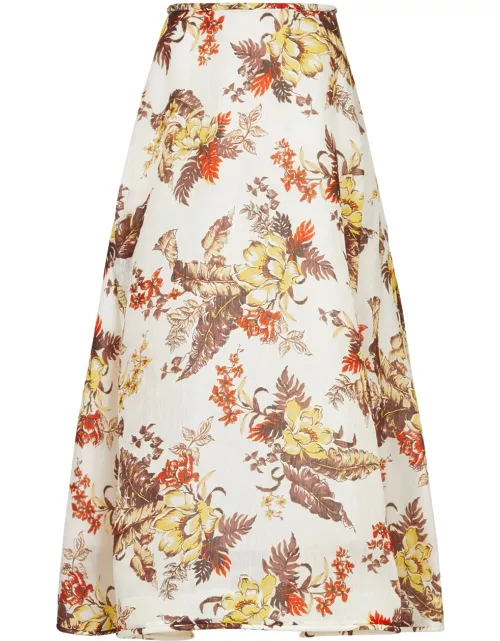 Zimmermann Matchmaker Printed Linen-blend Maxi Skirt - Multicoloured - 0 (UK 8 / S)