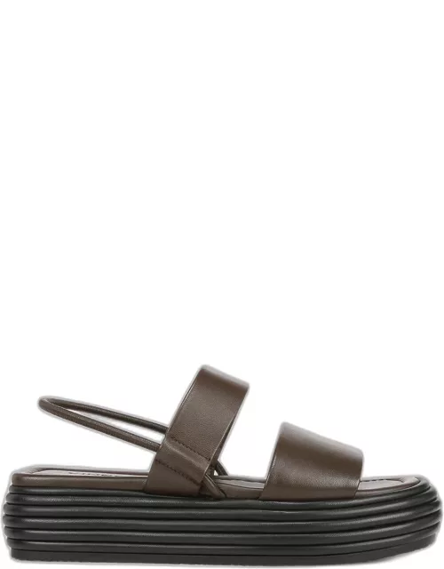 Priya Leather Two-Band Slingback Sandal