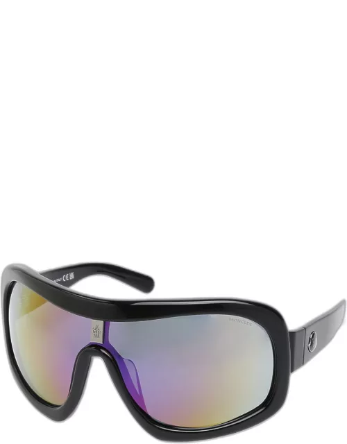 Franconia Black Acetate Shield Sunglasse