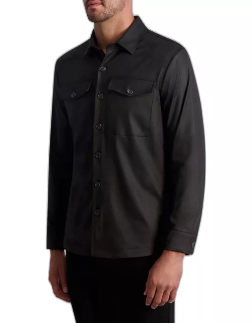 Men's Coated Long-Sleeve Woven Dress Shirt