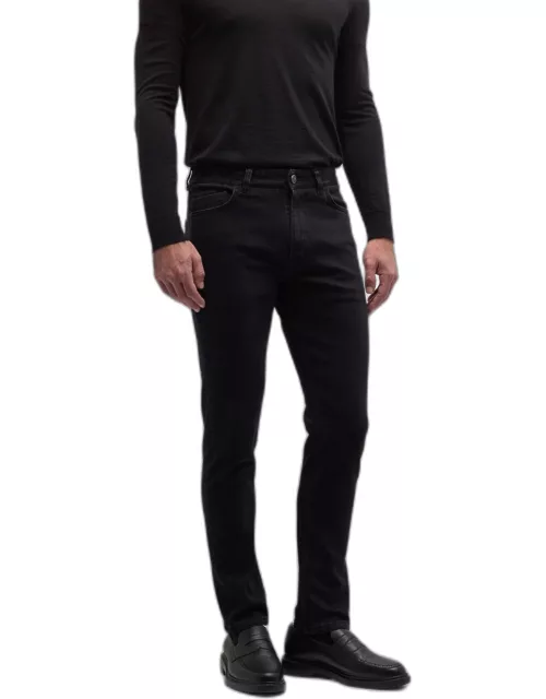 Men's Black Denim Stretch Slim-Fit Jean