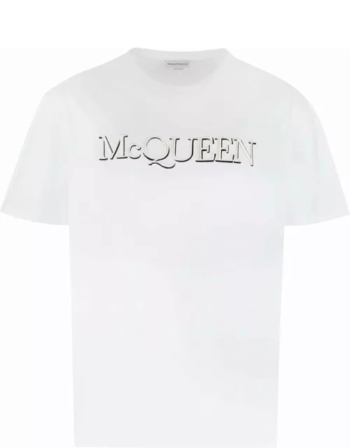 Alexander McQueen White T-shirt With Mcqueen Embroidery
