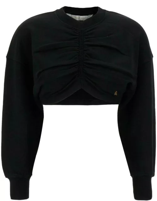 Palm Angels Ruched-detailed Palm Plaque Sweatshirt