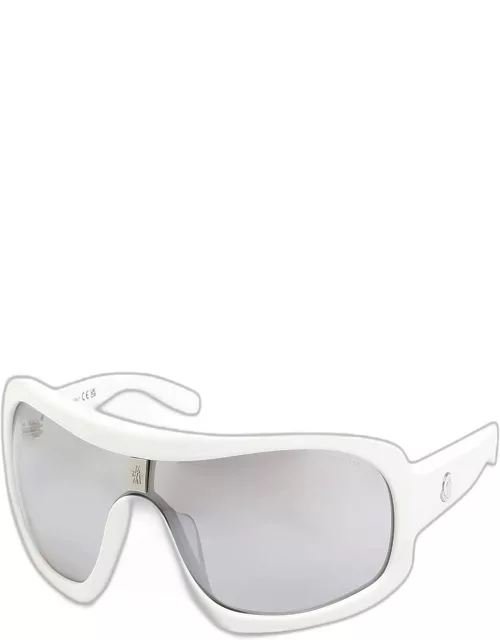 Franconia White Acetate Shield Sunglasse