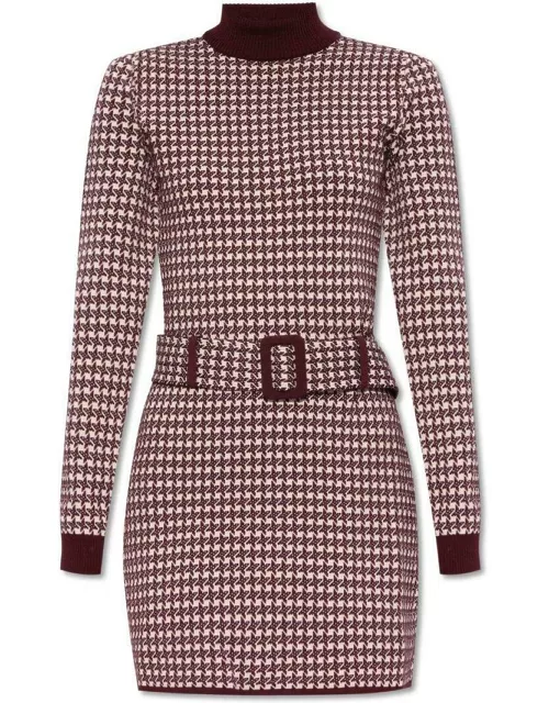Moschino Patterned Belted Mini Knitted Dres