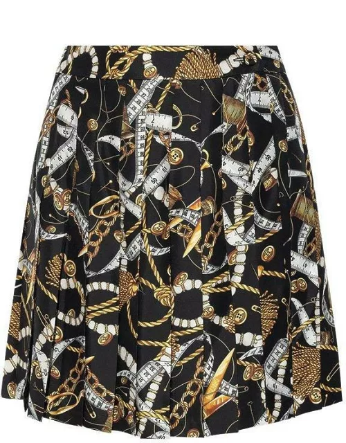 Moschino All-over Patterned Pleated Mini Skirt