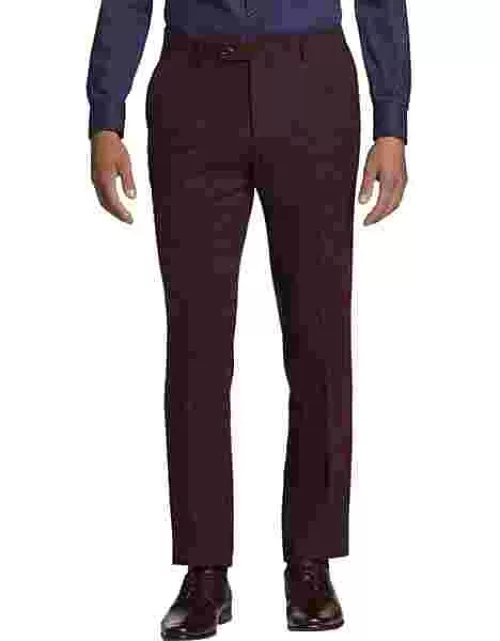 Paisley & Amp; Gray Men's Paisley & Gray Slim Fit Suit Separates Pants Burgundy Red Speckle