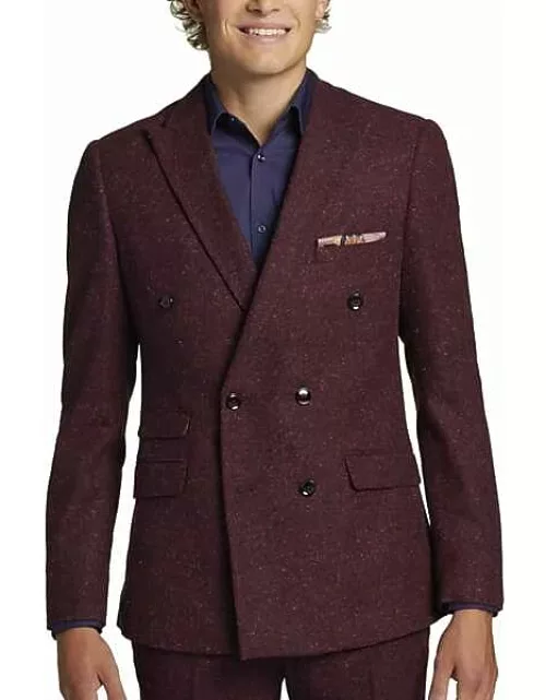 Paisley & Amp; Gray Big & Tall Men's Paisley & Gray Slim Fit Suit Separates Jacket Burgundy Red Speckle