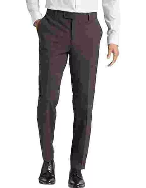 Wilke-Rodriguez Men's Slim Fit Suit Separates Pants Dark Purple Windowpane