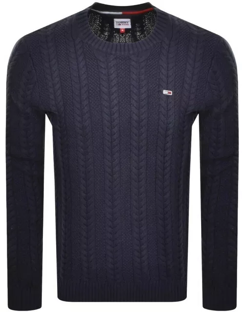 Tommy Jeans Regular Cable Knit Jumper Navy
