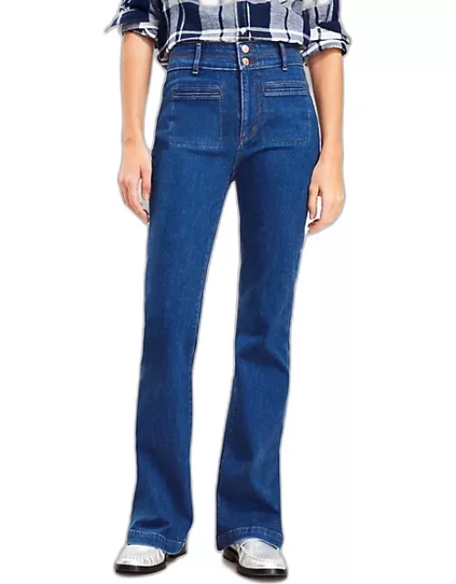 Loft High Rise Slim Flare Jeans in Rinse Wash
