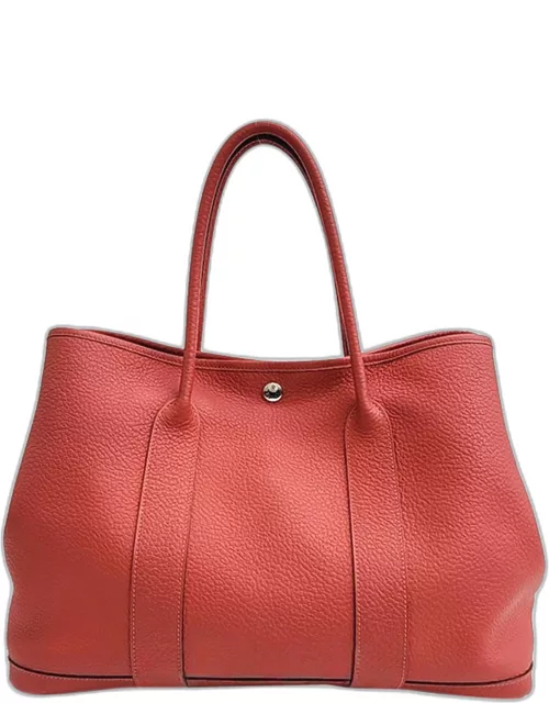 Hermes Red/Orange Leather Garden Party 36 Tote Bag