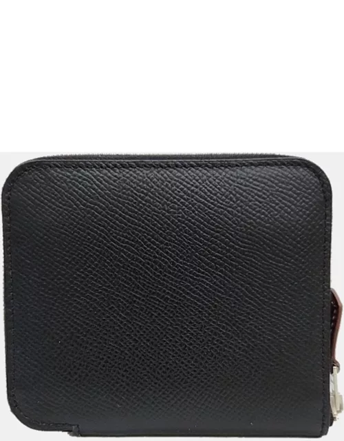 Hermes Black Leather Silk'In Wallet