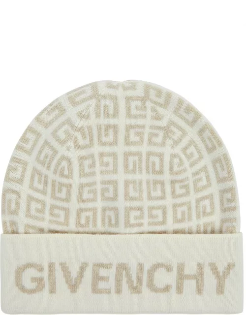 Givenchy 4G Monogrammed Wool-blend Beanie - Crea