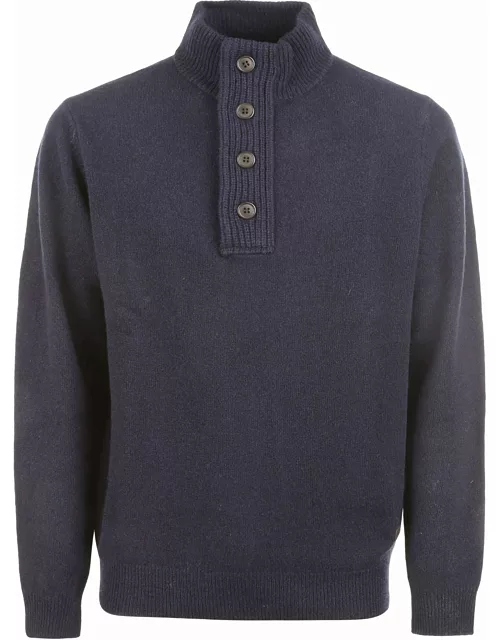 Barbour Patched Half Zip Polo Sweater