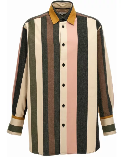 J.W. Anderson Logo Embroidered Striped Shirt