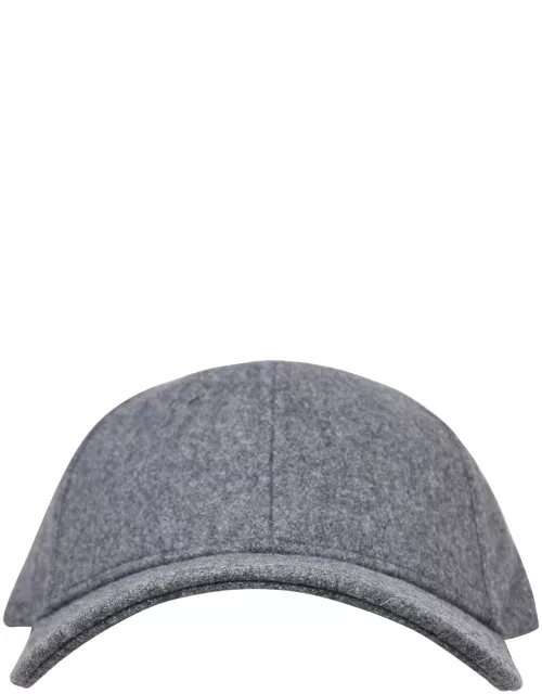 Premium Hat In Melange Grey Wool Blend Woolrich