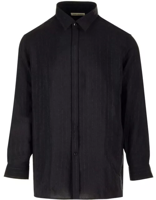 Saint Laurent Shirt With Buttons And Pointed Collar