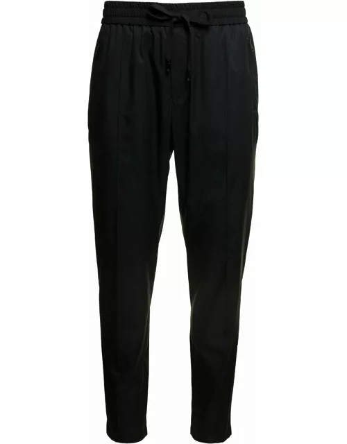 Dolce & Gabbana Jogger Pants With Drawstring In Jersey Lined Nylon