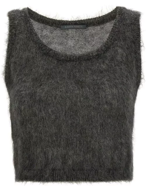 Alberta Ferretti Extra-brushed Sleeveless Knitted Top