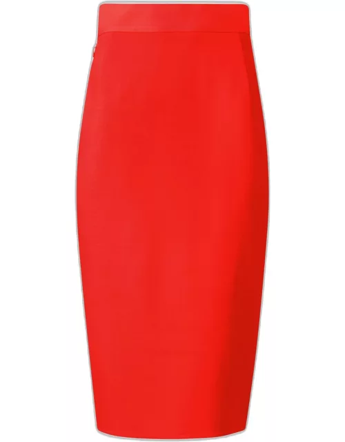 Wool Double-Face Midi Pencil Skirt