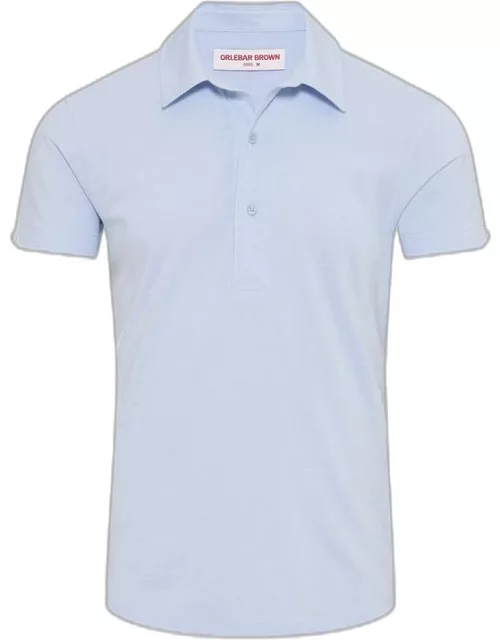 Sebastian Silk - Tailored Fit Cotton-Silk Polo Shirt In Hush Blue