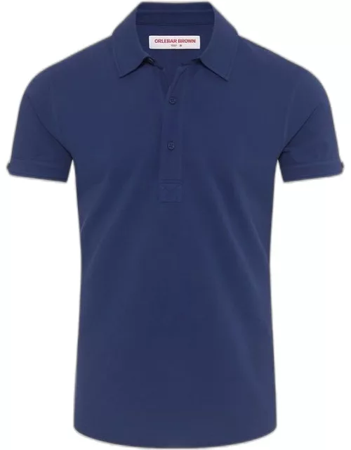 Sebastian - Lagoon Blue Tailored Fit Cotton Polo Shirt