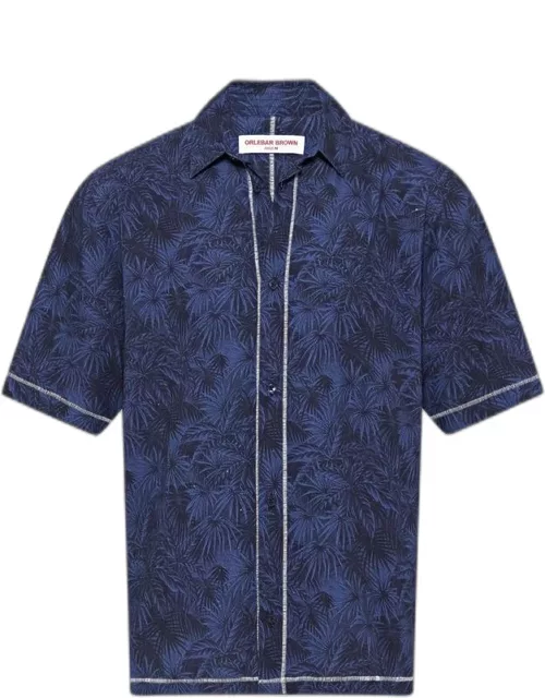 Fielder - Midnight Navy Palmed Classic Collar Easy Fit Shirt