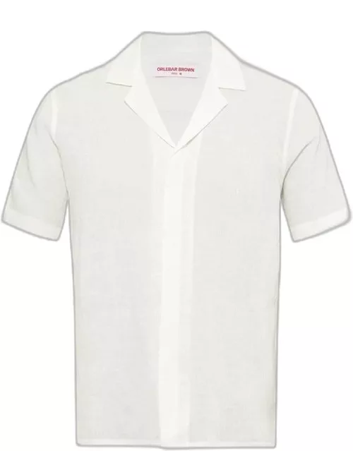 Maitan Linen - Relaxed Fit Capri Collar Italian Linen Shirt in White