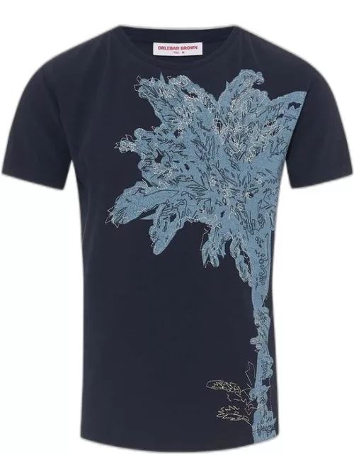 Ob Classic Tee - Midnight Navy Embroidery Palm Tree Classic Fit T-shirt