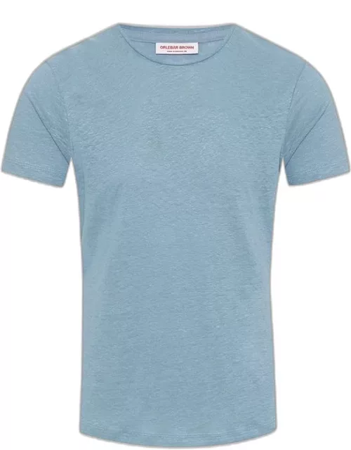 Ob-T Linen - Wish Blue Tailored Fit Crewneck Linen T-shirt