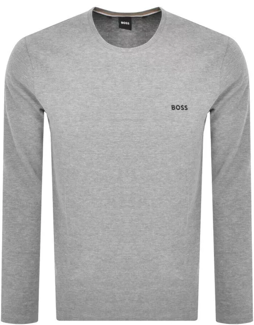 BOSS Lounge Long Sleeve T Shirt Grey
