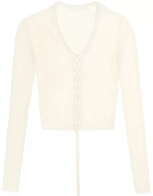DION LEE lace-up cardigan