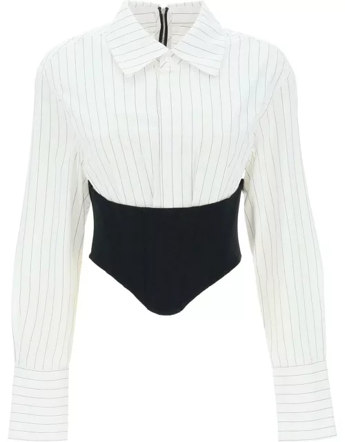 DION LEE cropped shirt with underbust corset