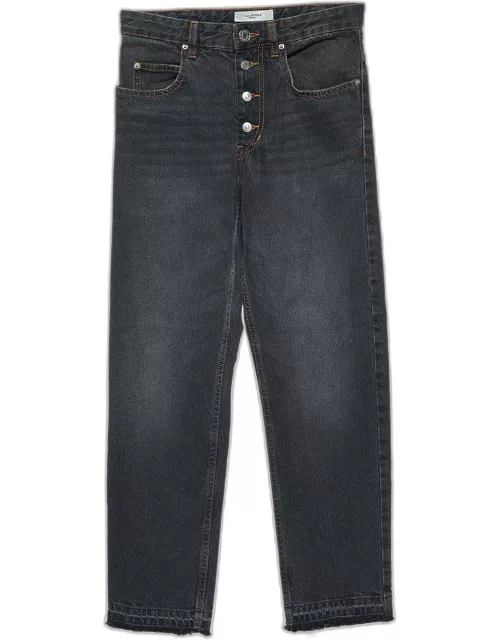 Isabel Marant Étoile Charcoal Grey Denim Distressed Garance Jeans