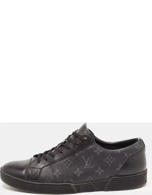 Louis Vuitton Black/Grey Leather and Monogram Coated Canvas Match Up Sneaker