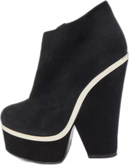 Giuseppe Zanotti Black Suede Gold Detail Ankle Boot