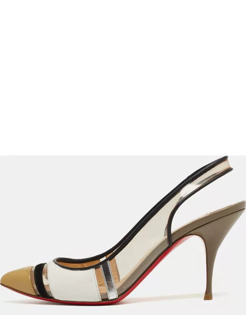 Christian Louboutin Tri-Color PVC and Leather Highway Slingback Sandal