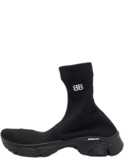 Balenciaga Black Knit Fabric Speed 3.0 High Top Sneaker