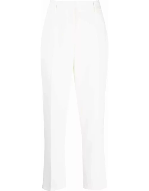 White straight-leg tailored trouser