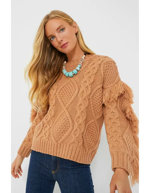 Camel Francesca Fringe Sweater